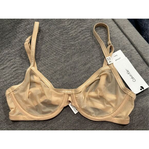 Calvin Klein NWT size 32A sheer unlined demi bra - Picture 1 of 8